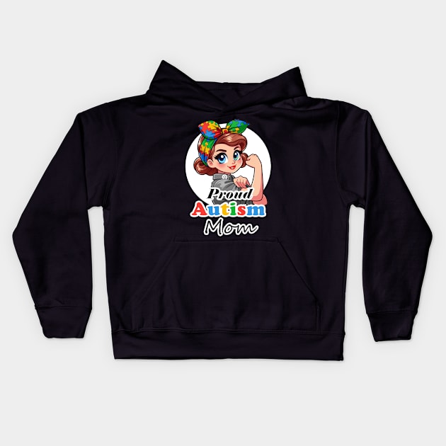 Proud Autism Mom Front & Back Kids Hoodie by cast8312